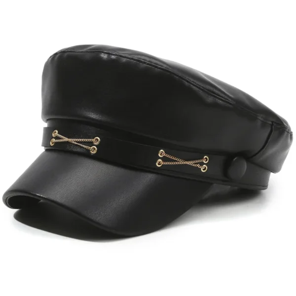 Spring and Autumn Versatile Beret Retro Flat Top Visor Small Face Black Painter Hat Fashion Hat Classic Versatile Adjustable - Image 2