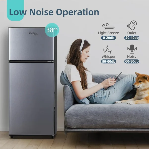 4.2 Cu.Ft Small Refrigerator with Freezer, Mini Fridge Double Door,Energy-Efficient, Large Capacity, Ideal for Office, Dorm - Image 4