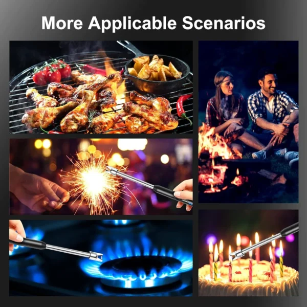 3pcs Rechargeable Electric Lighters, TYPE-C Plasma Arc Kitchen Lighter, Windproof Arc Lighter, Candle Lighter, BBQ Grill Lighter - Image 6
