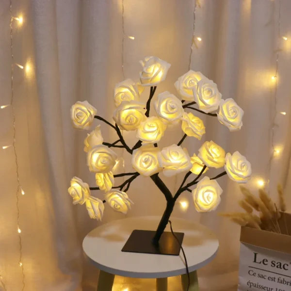 LED Rose Tree Lights 24LEDs USB Operated Table Lamp Atmosphere Lighting for Wedding Party Gift Birthday Festival Lover Home Deco - Image 5