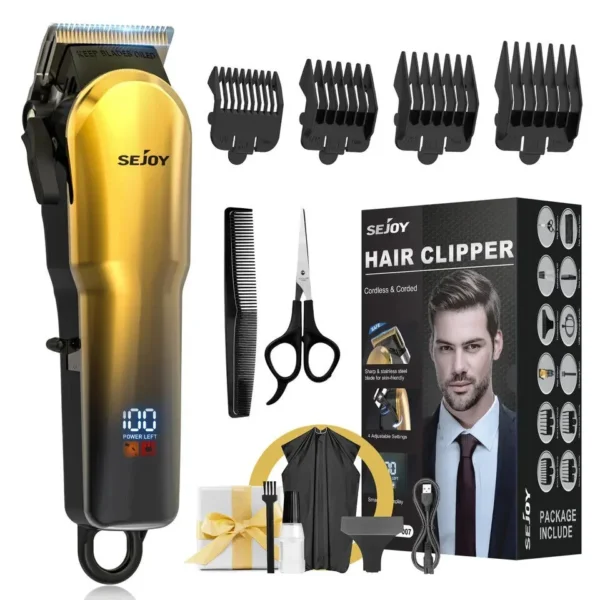 Sejoy Men's Hair Trimmer Multifunction Hair clippers for Body Head Hair Electric Beard Trimmer Shaver Rechargeable Grooming Kit