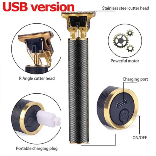 USB Rechargeable Electric Hair Clipper, Cordless Hair Trimmer Set For Hair Cutting, Professional Trimmer Shaver Trimmer Beard - Image 2