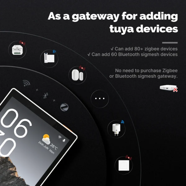 MOES Tuya Wifi Smart 5-inch Touch Screen US Center Control Panel Voice Control Alexa And ZigBee Gateway Built-in Scene Control - Image 4