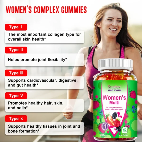 Women's Multivitamin Gummies - Energy, Mood, Hair Care, Skin Care, Support Energy Metabolism, Bone and Immune Health - Image 4