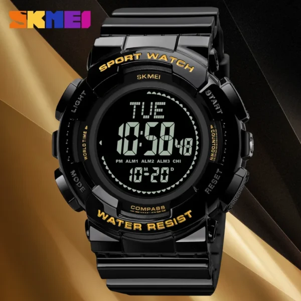 SKMEI Man Male Sports Electronic Watch New LED Waterproof Luminous Shock Hand Compass Alram Clock For Men Digital Wristwatch - Image 2