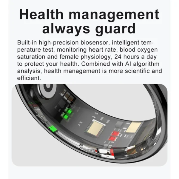 Smart Ring R08 Womens Men Electronic Smartring With Charging Case Blood Oxygen Pressure Health Monitor for Xiaomi Samsung Phone - Image 5