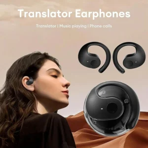 AI Translator Earbuds 144 Languages Real-time Translation Open Ear Earbuds Wireless Hanging Over Ear Headphones Translator
