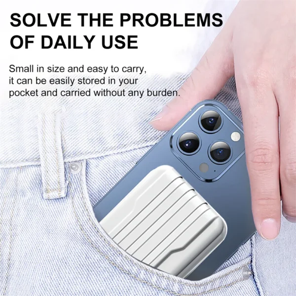 Magnetic Power Bank Portable Charger 10000mAh 15W Wireless Fast Charger Apple Android Universal Built-in Cable Mobile Power - Image 3