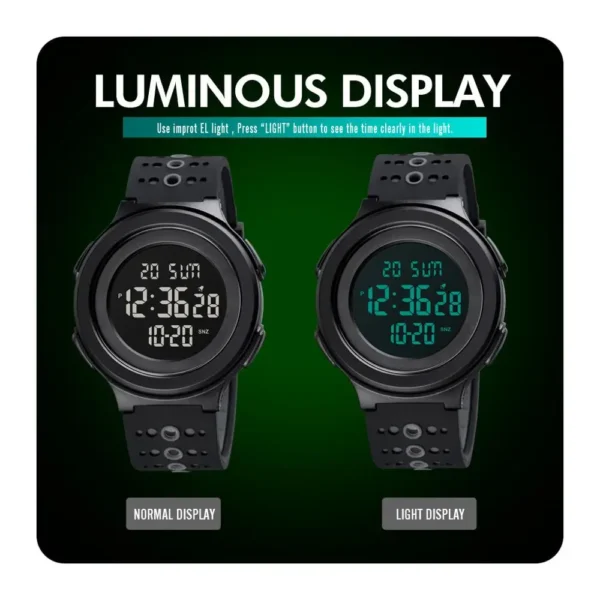 Skmei Men Electronic Sport Watches Japan Digital Movement Countdown Clock 5bar Waterproof Calendar Alarm Male Wrist Watch - Image 4
