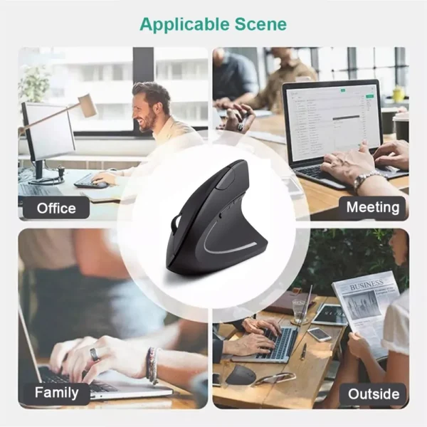 Vertical Mouse Ergonomic 2.4GHz Wireless Optical Mice 3 Adjustable DPI 800/1200/1600 6 Buttons for Laptop PC Computer Desktop - Image 6