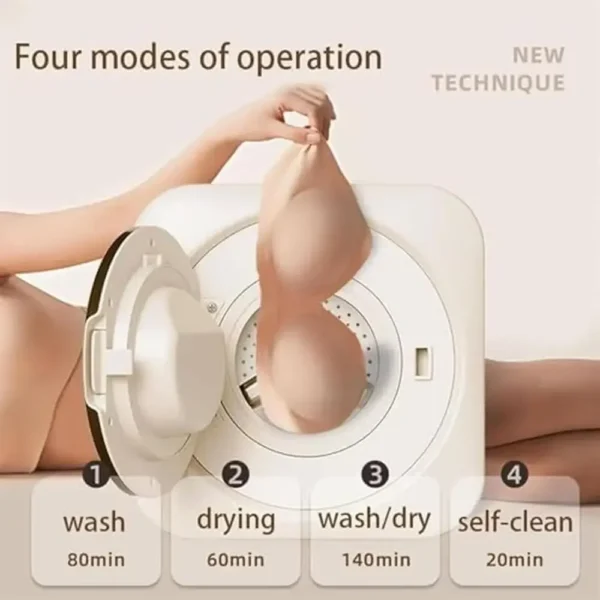 Portable Front Drum Washing Machine Smart Drying Anti-Fall Wall Mounted Washer-Dryer 3.7kg Capacity Curved Body Quiet Operation - Image 3