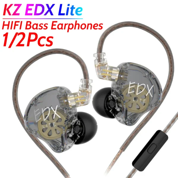 KZ EDX Lite IEM Monitor Headphones Dynamic HIFI Bass Music Earbuds In Ear Wired Earphones Noise Cancelling Sport Gaming Headsets - Image 2
