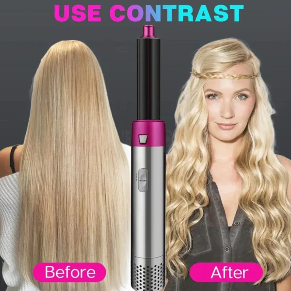 Hot Air Brush 5 in 1 Hair Dryer Brush Negative Ionic Detachable Hair Dryer Styler Air Culer Wand Hair Straightener Brush Blow - Image 3