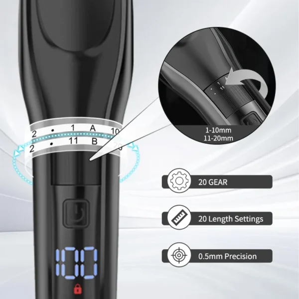 SEJOY Electric Hair Clipper Kit For Men, Adjustable Hair Cut Machine Hair Trimmer Professional Rechargeable Hair Cut Barber - Image 4