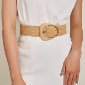 1PC Boho Summer Elastic Wide Waist Belt Women's Decorative Woven Belt for Dresses Suits Beach Vacation Casual Outfits