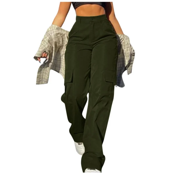 2024 Fashion Harajuku Cotton Linen Trousers Stretch Twill High Waisted Wide Leg Pants Casual Straight Leg Chino Y2k Clothes - Image 16