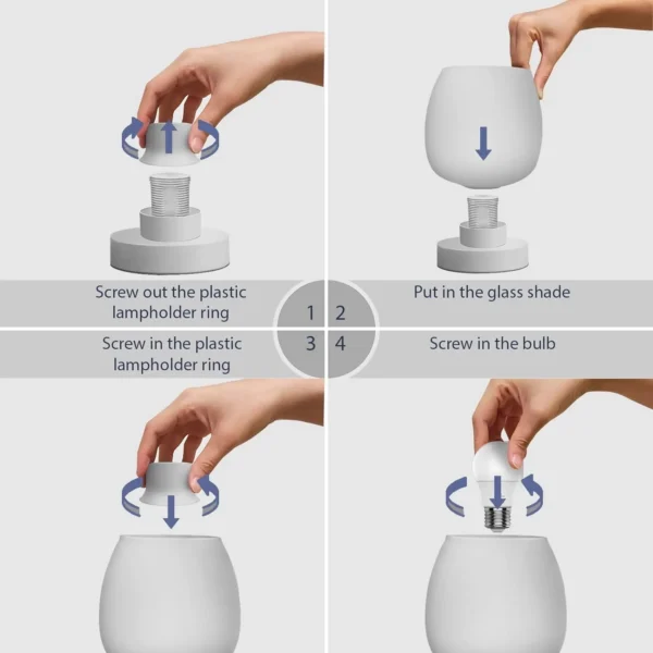 Two suite table lamps, modern creative table lamps, dimmable decorative lights, frosted glass lamps for bedroom bedside - Image 6