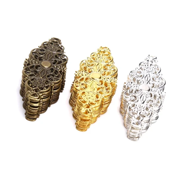 20Pcs Filigree Flower Wrap Connector Crafts DIY Embellishments Findings Jewelry - Image 4
