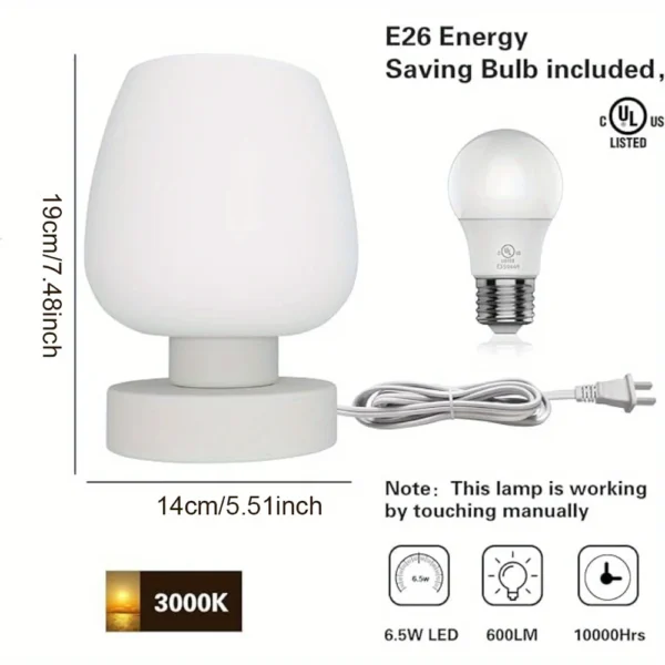 Two suite table lamps, modern creative table lamps, dimmable decorative lights, frosted glass lamps for bedroom bedside - Image 4