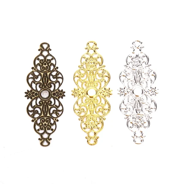 20Pcs Filigree Flower Wrap Connector Crafts DIY Embellishments Findings Jewelry - Image 5