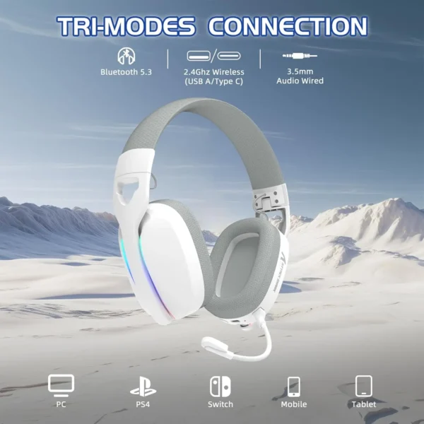 MAMBASNAKE x Attack Shark L90 Ultralight RGB Wireless Gaming Headset with Plug-in Microphone