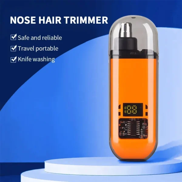 Mini Electric Nose Hair Clipper Rechargeable Multi-kinetic Shaving 2-in-1Unisex Fully Automatic Washable Shaving Nose Trimmer - Image 3