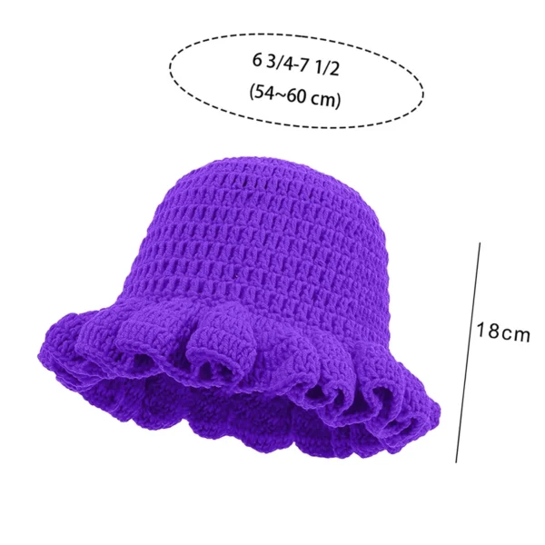 Faux Trapper Hat Women Crochet Bucket Hat Women Trendy Knit Floppy Cap Cute Boho Handmade Outdoor Boho Travel Fishing Hats - Image 6