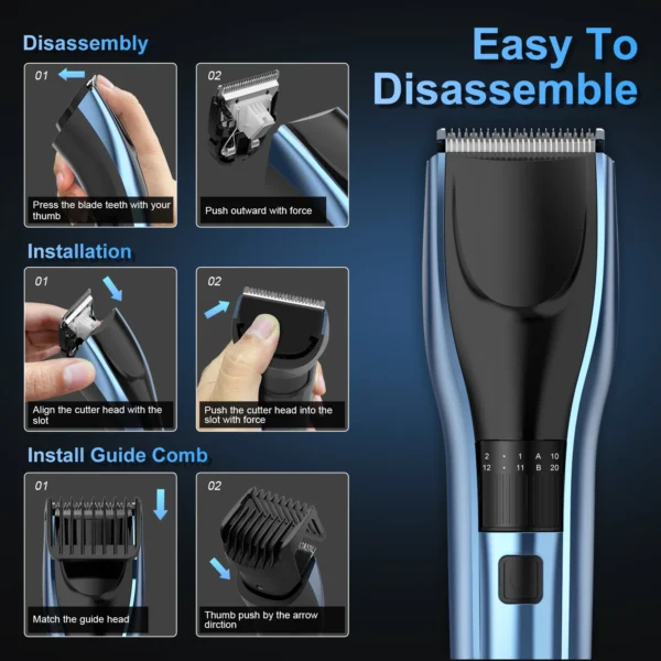 Sejoy Hair Trimmer Electric for Men Women rechargeable LED Display Hair Clipper Beard Shaving Body Trimmer Professional Barber - Image 5