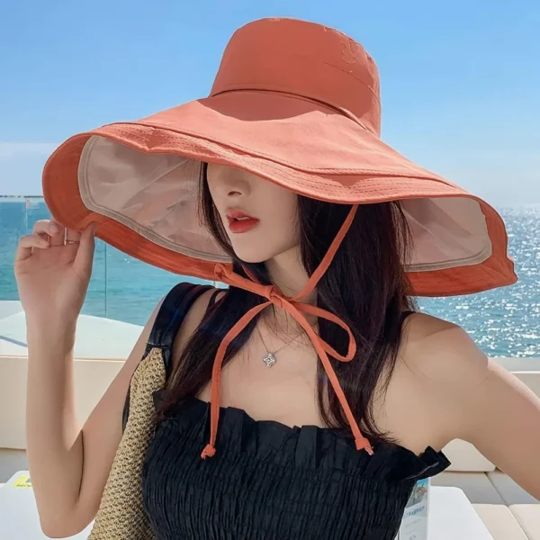 Women Wide Brim Summer Sun Hat Wired Edge Beach Bucket Fishing Hats Reversible Foldable Travel UV Protection - Image 4