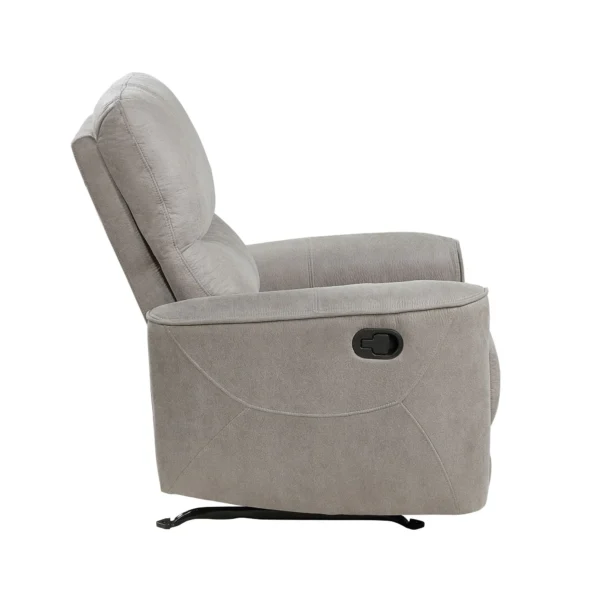 Modern Transitional Style Rocker Reclining Chair 1pc Gray Polished Microfiber Living Room Furniture Gentle Rocking Motion - Image 5