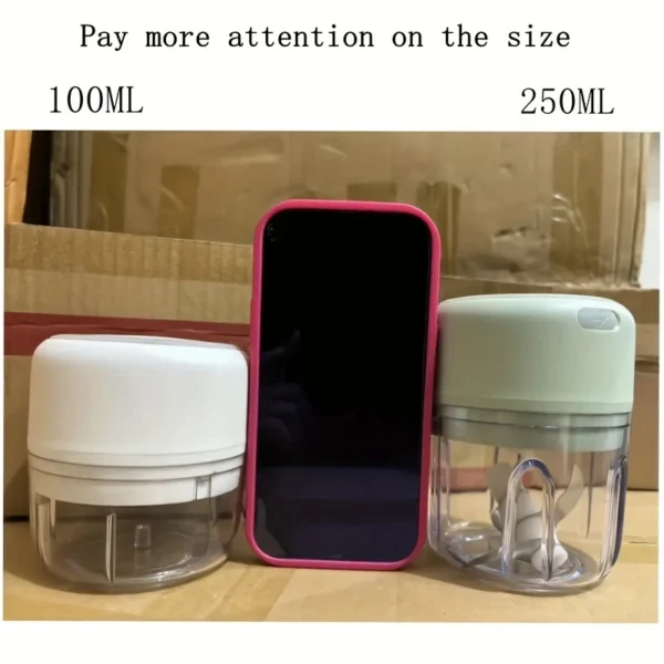 USB Mini Food Processor 250ml - Electric Chopper for Garlic, Veggies, Meat, Nuts, Herbs | Portable Kitchen Gadget for Home, Trav - Image 4