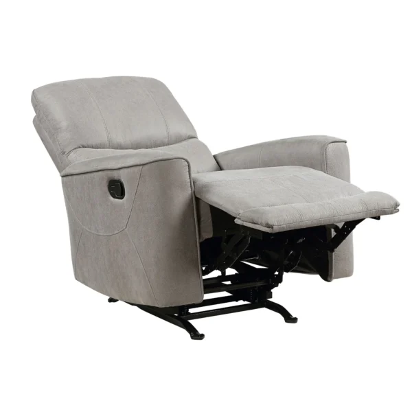 Modern Transitional Style Rocker Reclining Chair 1pc Gray Polished Microfiber Living Room Furniture Gentle Rocking Motion - Image 4