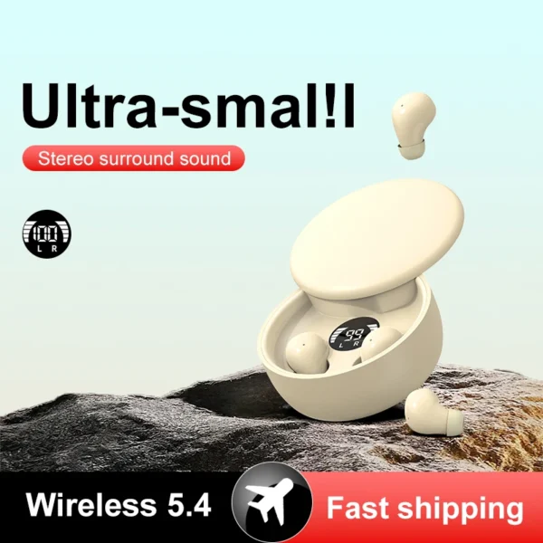 Wireless Bluetooth sleeping Headphones Noise canceling earbuds Hidden Headset Mini Invisible Earphones With Mic Sport Waterproof - Image 4