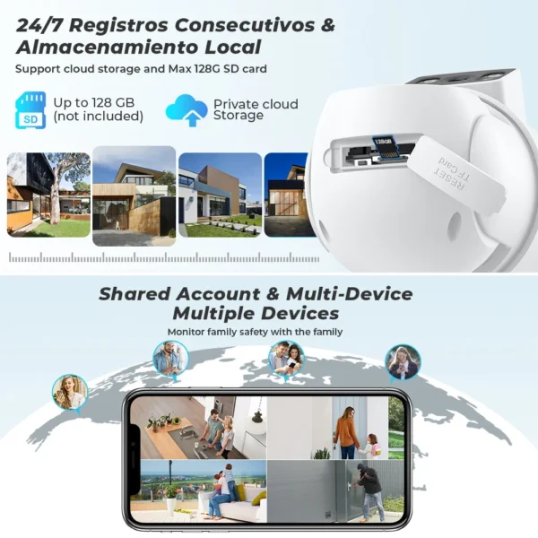 8MP 4K Outdoor Wifi Security Camera Dual Lens Dual Screens Video Surveillance Camera Home Smart Human Detection ICSEE APP - Image 6