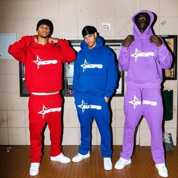 American Classic Hooded Sweatshirt Loose Hip Hop Skateboard Nofs Hoodies Unisex Autumn Winter Trend Street Sweatshirt Set - Image 4