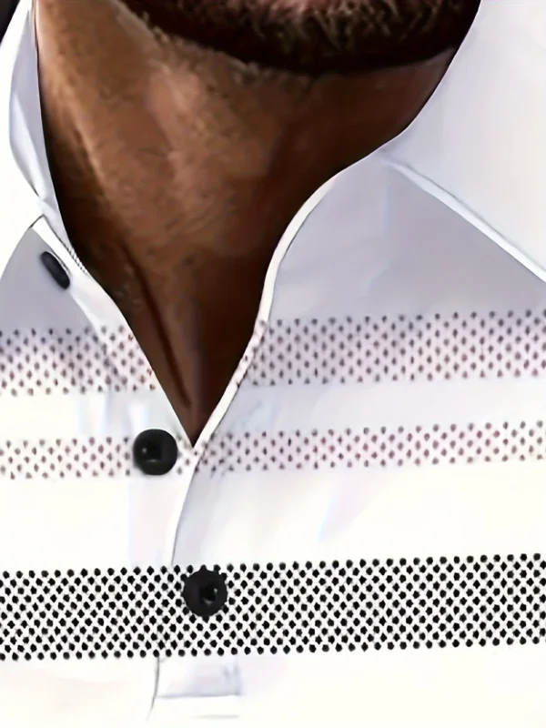 2024 new casual lapel polo shirt, men's fashionable versatile trend top summer pullover short sleeved t-shirt - Image 4