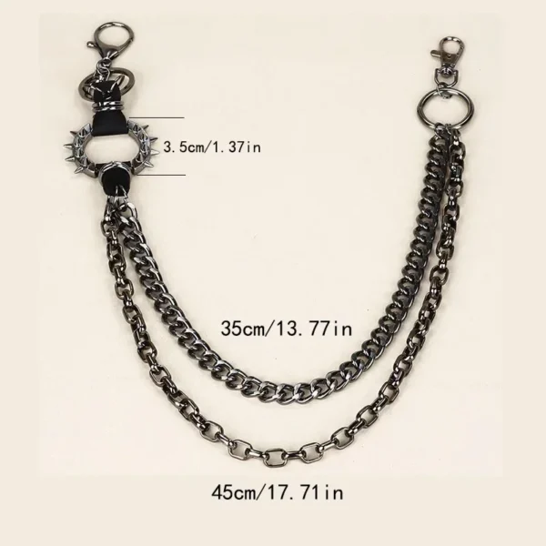Punk Waist Chains, Spiked Hip Hop Trouser Chains, Retro Metal Belts for Pants, Handbag & Apparel Decoration, Rock Style - Image 4