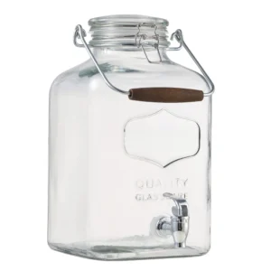 Glass 2-Gallon Beverage Dispenser with Glass Clamp Lid