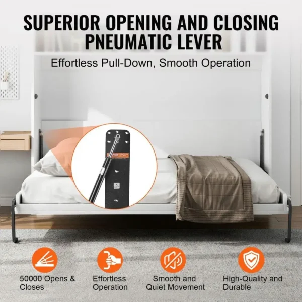 Deluxe Full Size Murphy Bed Kit | Vertical DIY Wall Bed Hardware for Space-Saving Solutions - Image 5