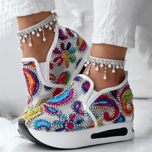 Summer Walking Sandals For Women Women'S Floral Embroidered Mesh Sneakers Casual Breathable Spring And Insulated Casual Shoes
