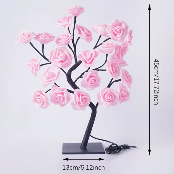 LED Rose Tree Lights 24LEDs USB Operated Table Lamp Atmosphere Lighting for Wedding Party Gift Birthday Festival Lover Home Deco - Image 3