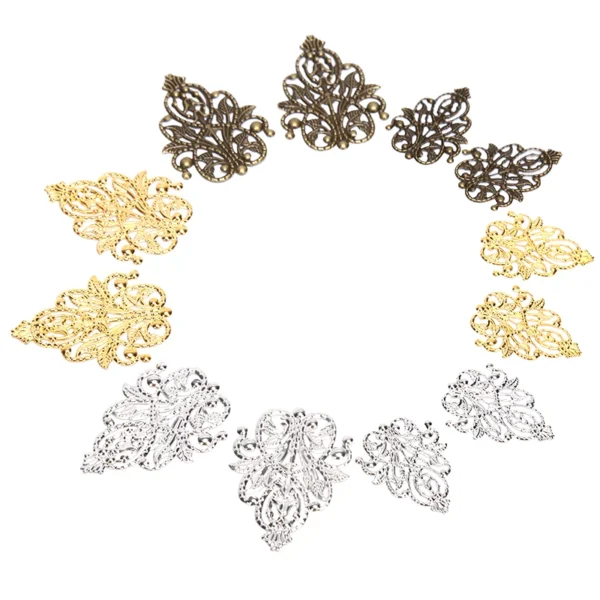 20Pcs Mix Filigree Crafts Hollow DIY Embellishments Findings Jewelry Accessories - Image 4