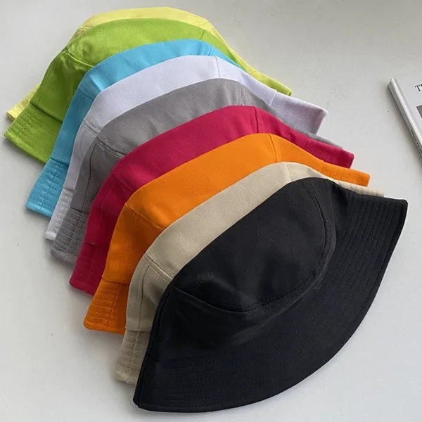 Cotton Summer Bucket Hat Children Candy Color Outdoor Customized Hat Running Hiking Cap Basin Breath Casual Leisure Beach Cap - Image 3