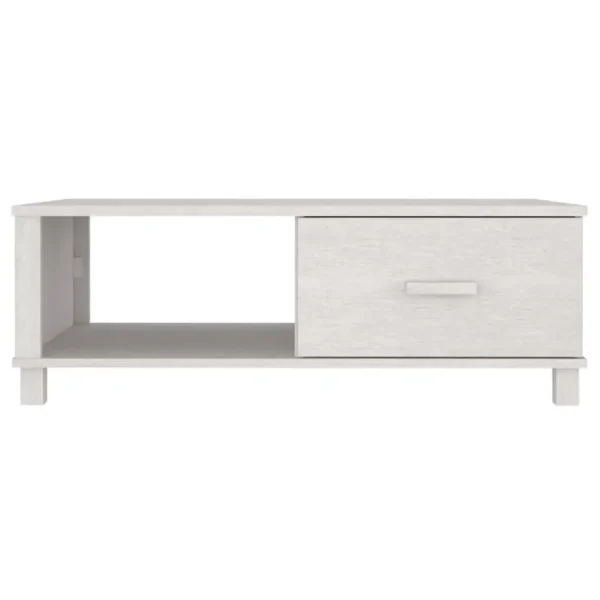 White Solid Pine Wood Coffee Table Medium Modern Design Living Room Furniture - Image 5