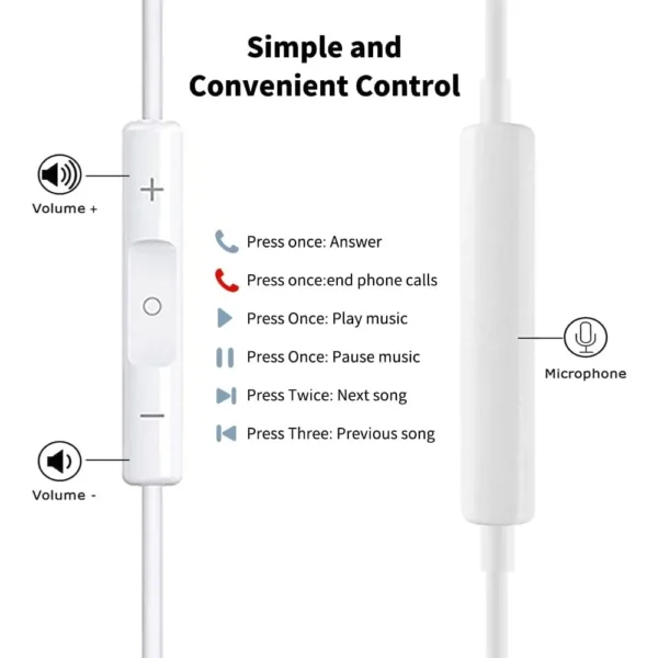 2 Pack Wired Earbuds with Mic, Volume Control, Compatible with iPhone/iPad/Android/PC & 3.5mm Devices - Image 3