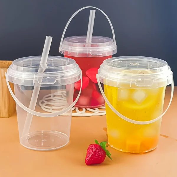 10pcs 33.81oz Large Plastic Cups with Lids & Straws - Reusable, Bpa-Free Beverage Tumblers for Iced Drinks,party Ice Buckets - Image 6