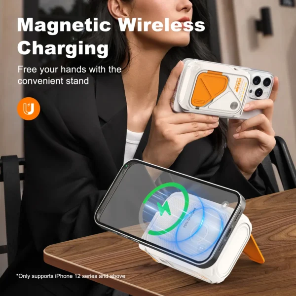 6-in-1 multifunctional power bank magnetic magnetic adsorption for wireless charging, 10000 mAh phone holder 22.5W fast charging - Image 4