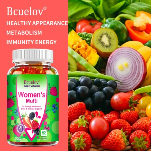 Women's Multivitamin Gummies - Energy, Mood, Hair Care, Skin Care, Support Energy Metabolism, Bone and Immune Health - Image 2