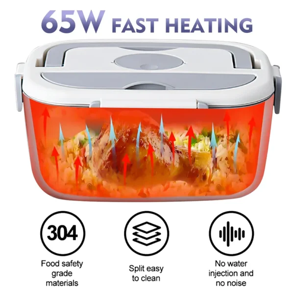 65W 1.5L Electric Lunch Box Food Warmer Portable Food Heater for Car Or Home - Leak Proof, Lunch Heating Microwave for Truckers - Image 6