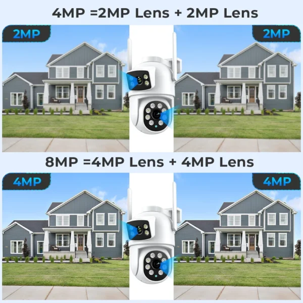 8MP 4K Outdoor Wifi Security Camera Dual Lens Dual Screens Video Surveillance Camera Home Smart Human Detection ICSEE APP - Image 3